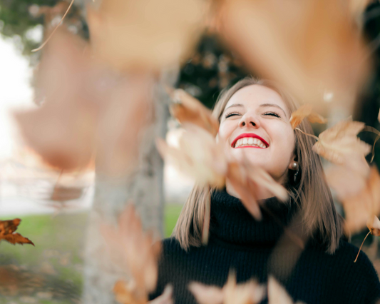 Woman in an Autumn setting