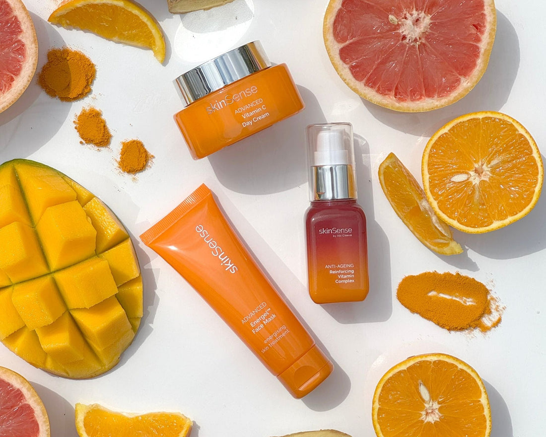 Group image of vitamin C products by SkinSense